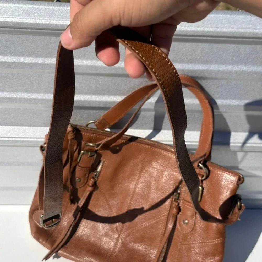 Frye Leather Purse Satchel Cognac Brown Leather Crossbody Bag 13